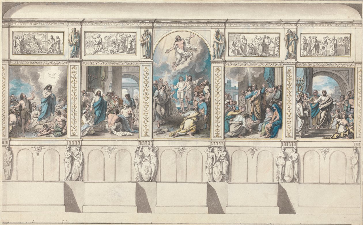Entwurf für eine Wand der Kapelle der Offenbarten Religion von Benjamin West