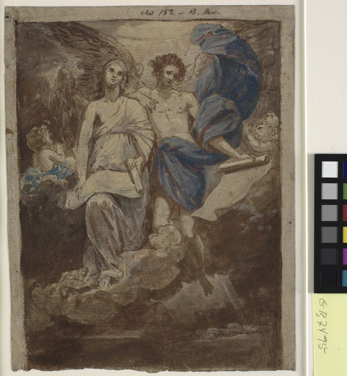 Studie für ein Gemälde von Die Engel erscheinen den Hirten, 1774 von Benjamin West