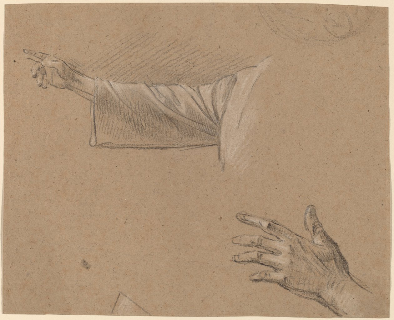 Studie eines rechten Arms und einer linken Hand von Benjamin West