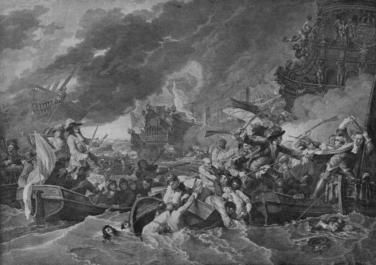 Die Schlacht von La Hogue, um 1781 von Benjamin West