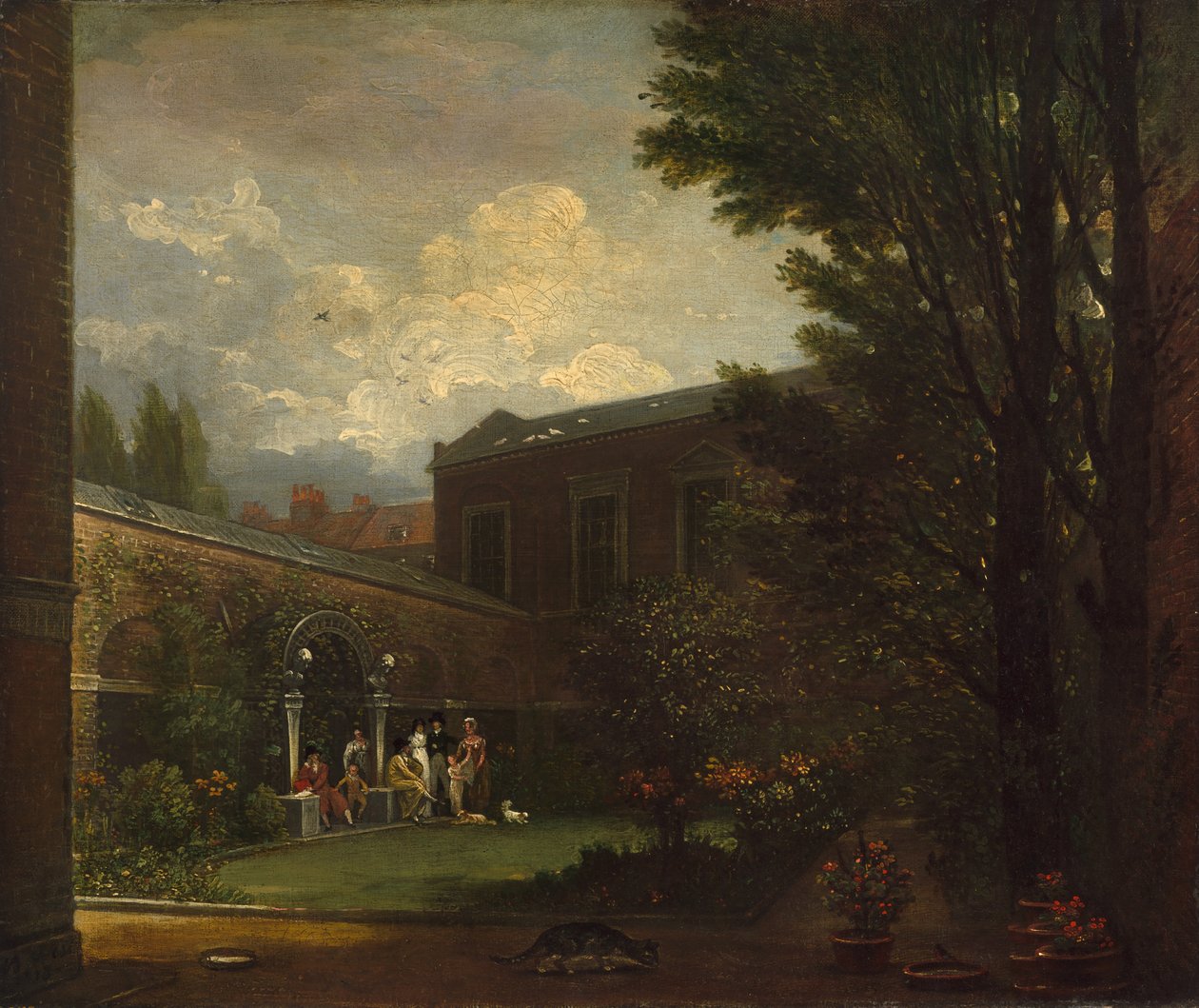 Familie West im Studiogarten von Benjamin West