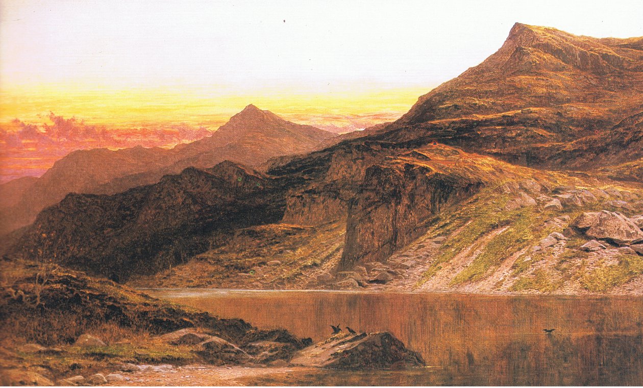 Ein walisischer Sonnenuntergang, aus unbekannter Zeitschrift oder Buch von Benjamin Williams Leader