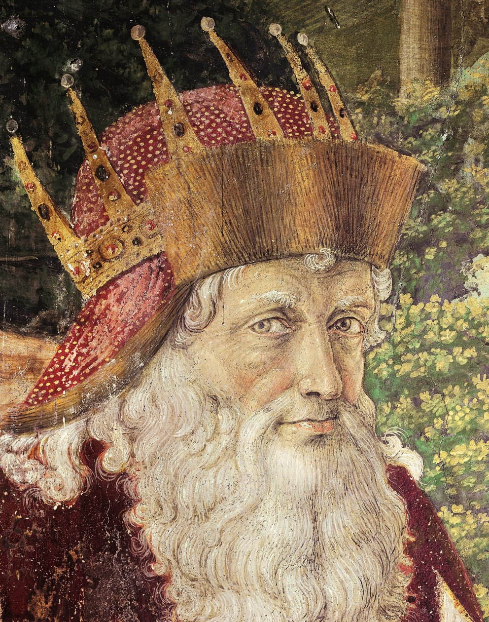 Prozession der Heiligen Drei Könige von Benozzo Gozzoli, Fresko. Detail. Kapelle des Palazzo Medici Riccardi, Florenz. von Benozzo di Lese di Sandro Gozzoli