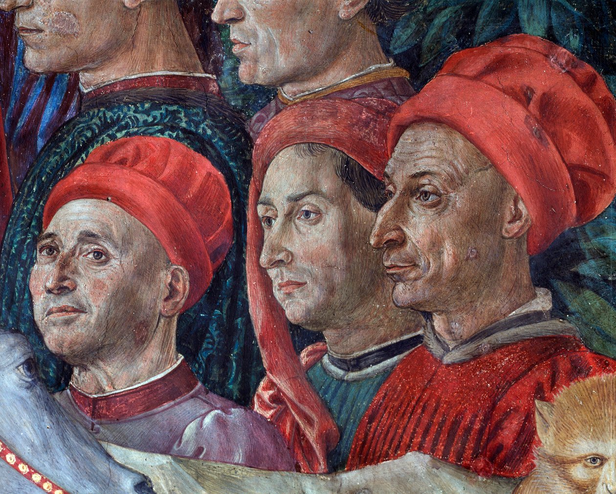 Die Reise der Heiligen Drei Könige (Detail der Gesichter im Zug der Heiligen Drei Könige) von Benozzo di Lese di Sandro Gozzoli