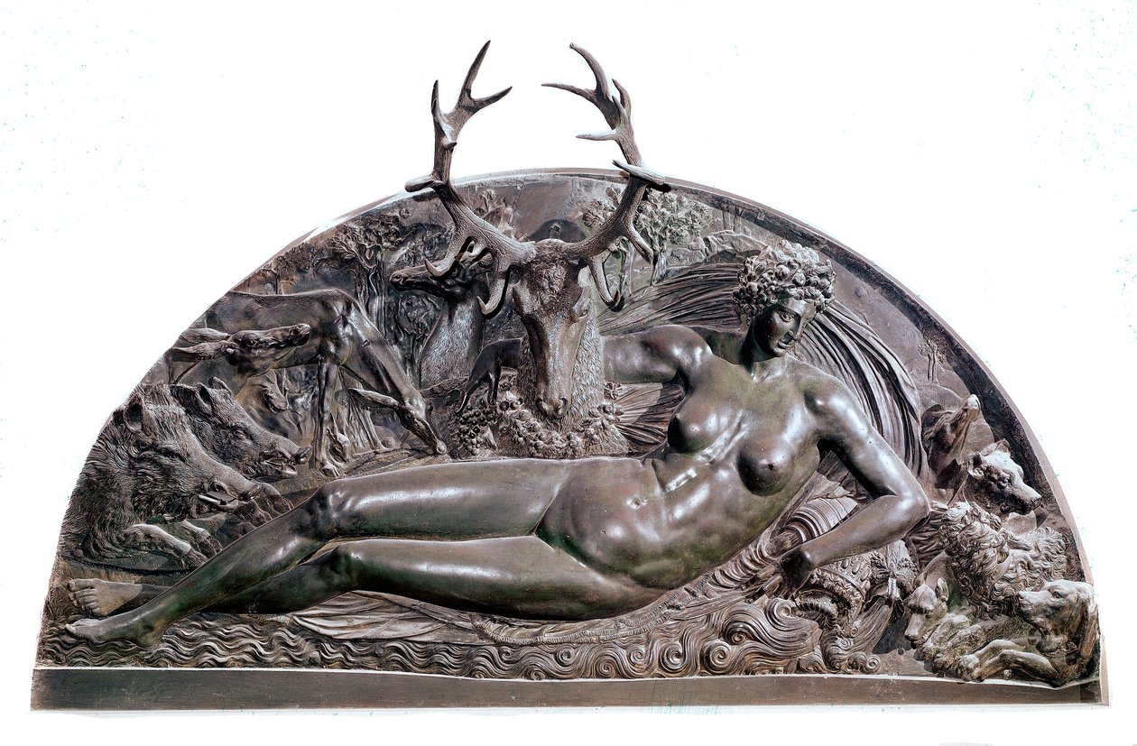 Die Nymphe von Fontainebleau Basrelief aus Bronze von Benvenuto Cellini von Benvenuto Cellini
