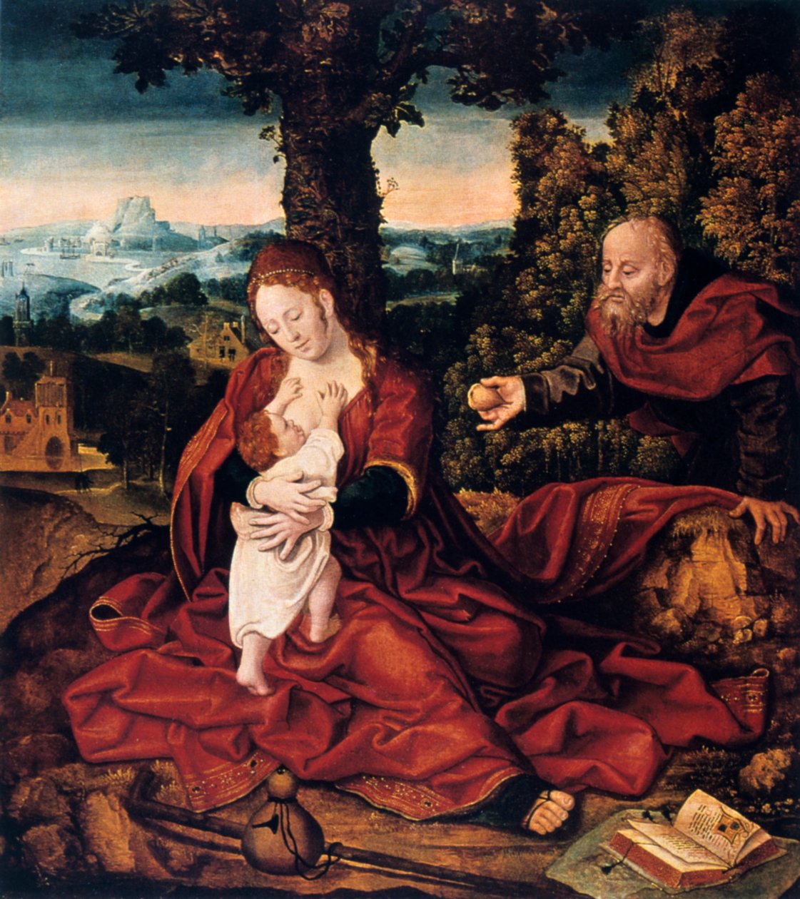 Die Rast auf der Flucht nach Ägypten, 16. Jahrhundert von Bernard van Orley