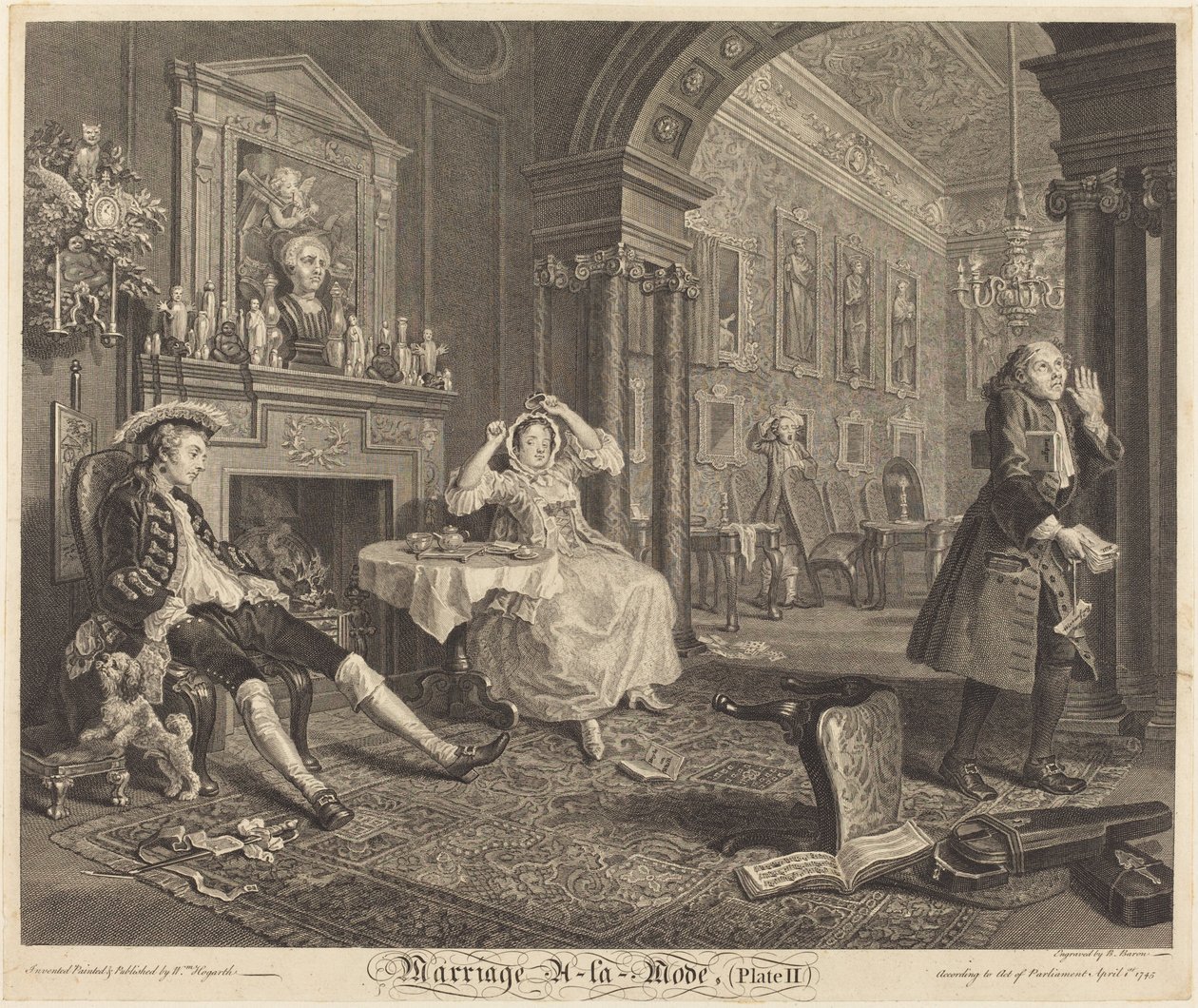 Heirat à la Mode: pl. 2 von Bernard Baron after William Hogarth