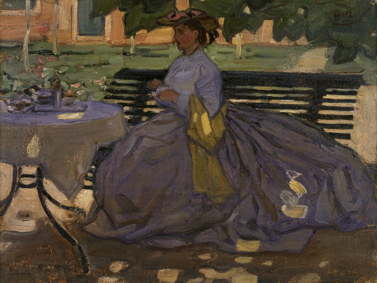 Frau im Garten sitzend, ca. 1910 von Bernard Boutet de Monvel