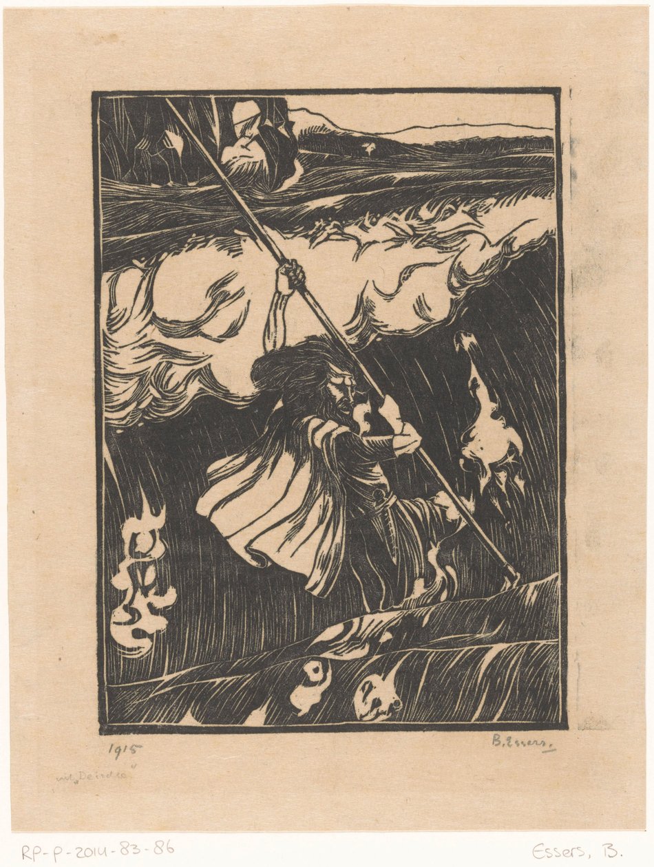 Cuchulainn kämpft gegen die Brandung von Bernard Essers (signed by artist)