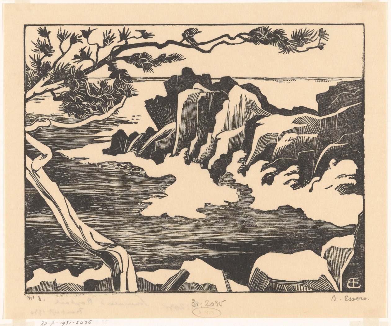 Felsküste bei Saint-Raphaël von Bernard Essers (signed by artist)