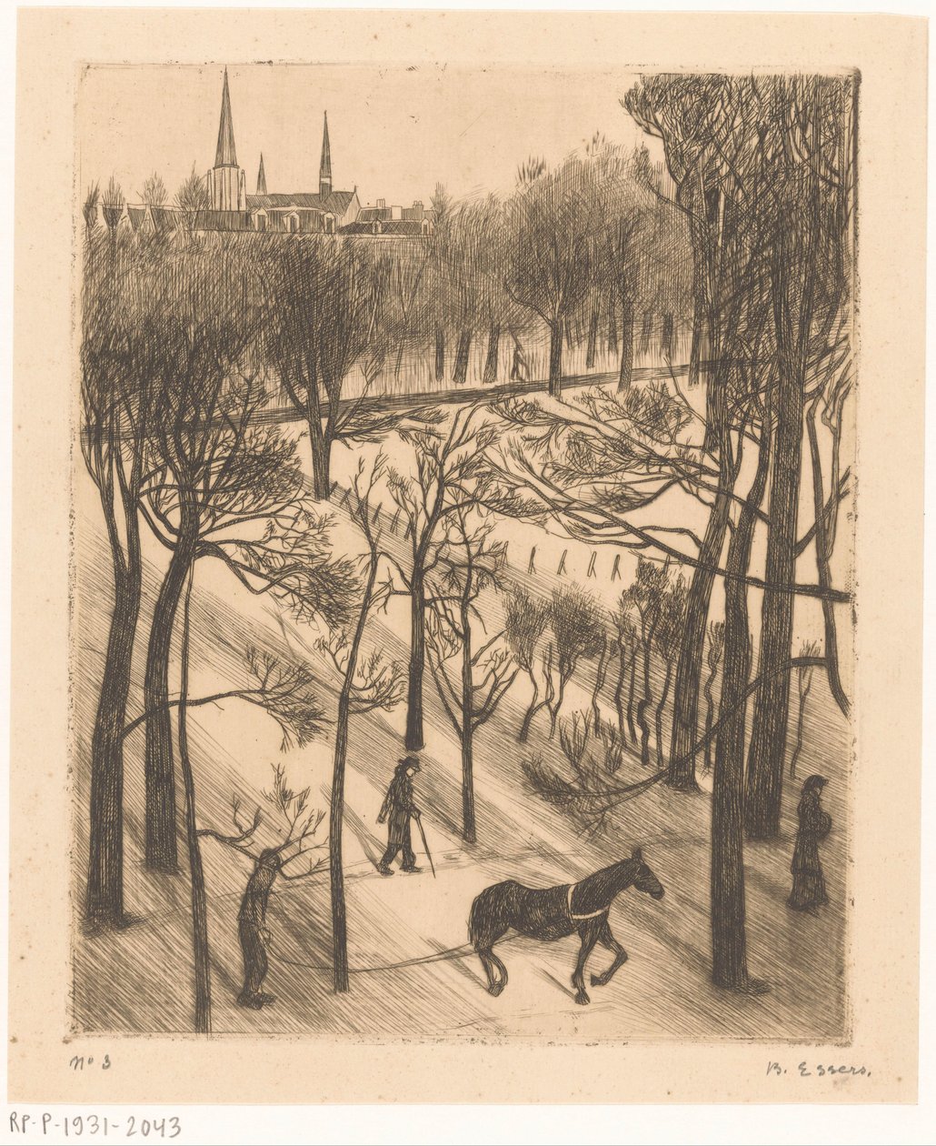 Vondelpark im Winter von Bernard Essers (signed by artist)