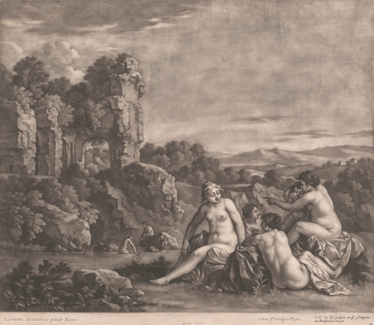 Nymphen beim Baden von Bernard Lens
