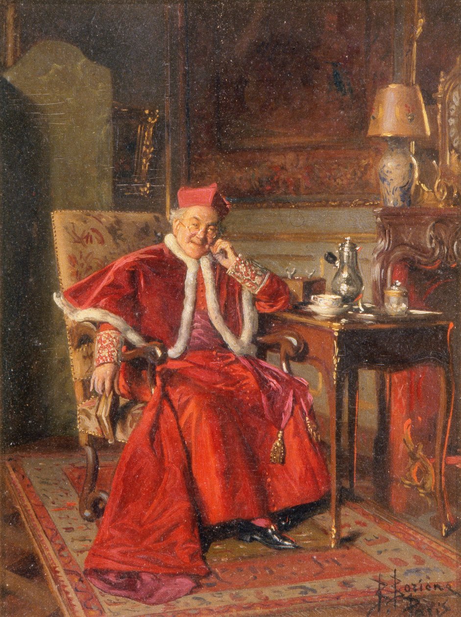 Kardinal beim Kaffee von Bernard Louis Borione