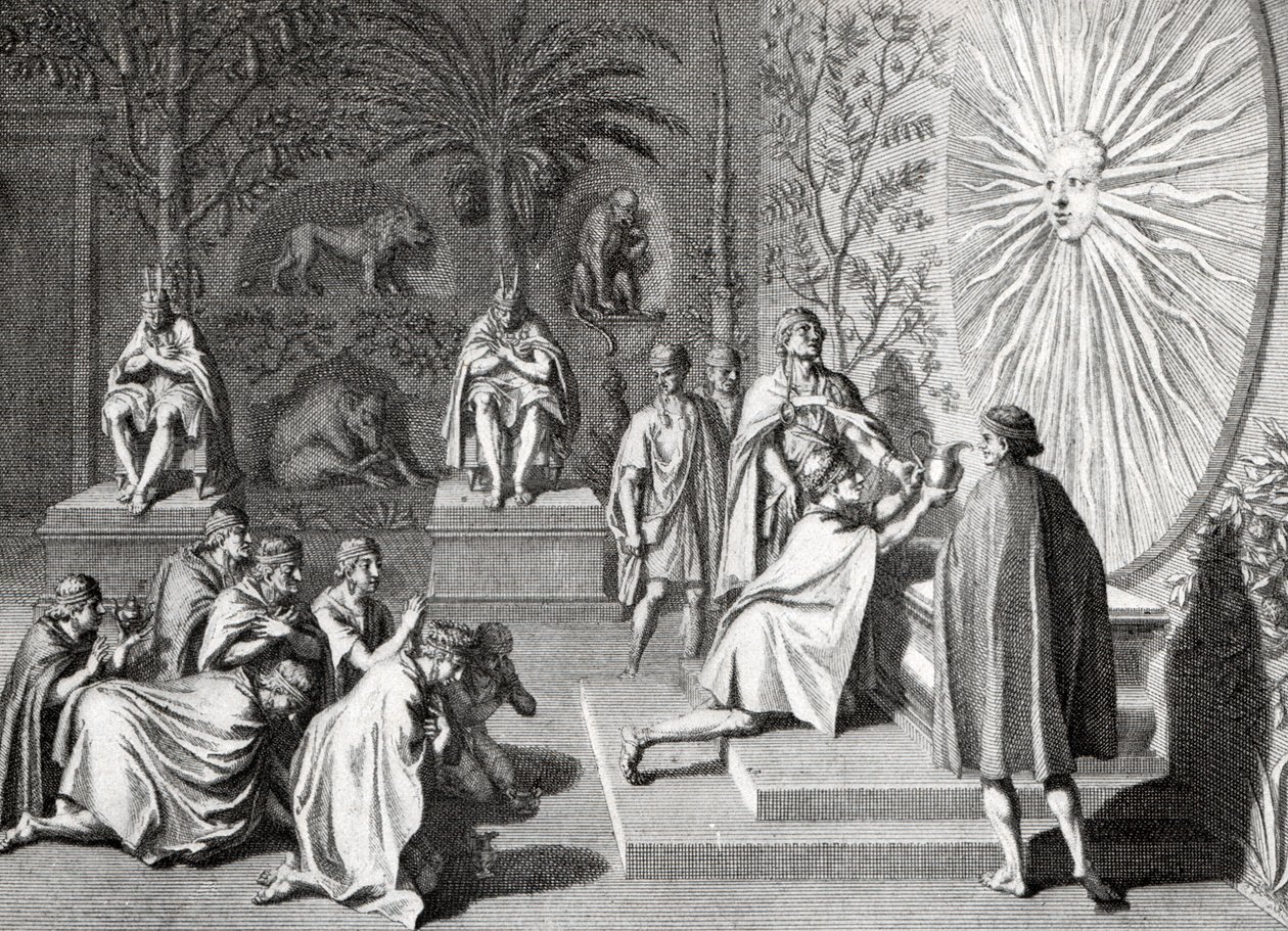 Sonnenanbetung der Inkas von Bernard Picart