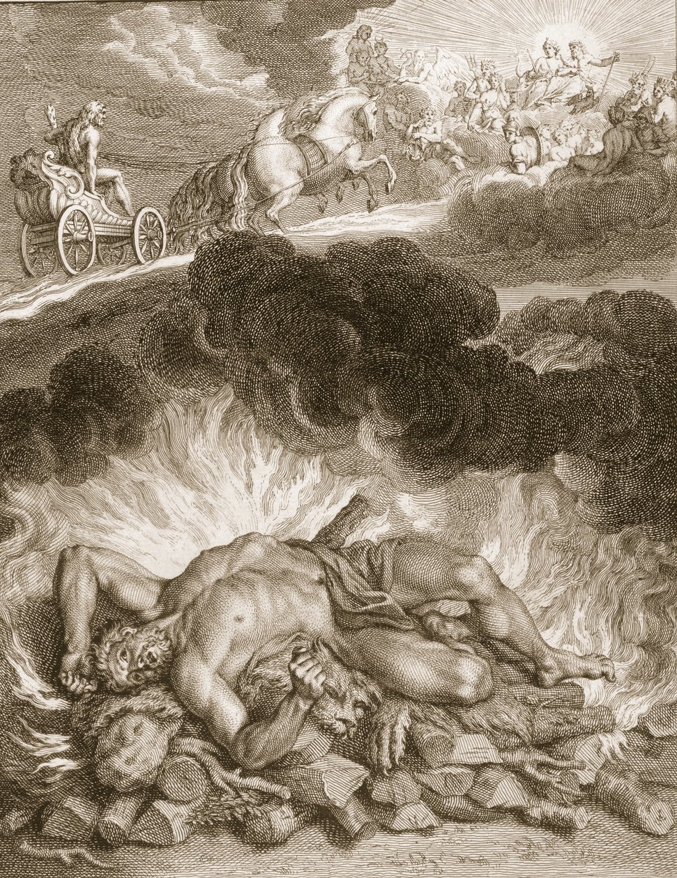 Der Tod des Herkules, 1731 von Bernard Picart