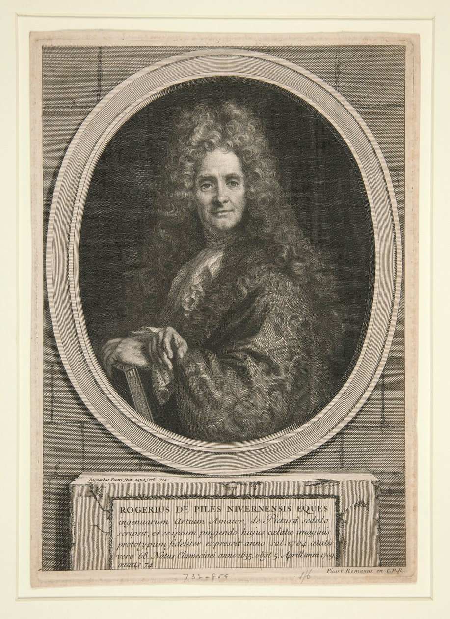 Ohne Titel (Porträt von Roger de Piles) von Bernard Picart