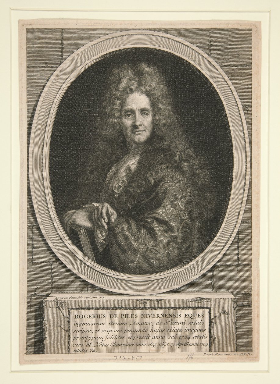 Ohne Titel (Porträt von Roger de Piles) von Bernard Picart