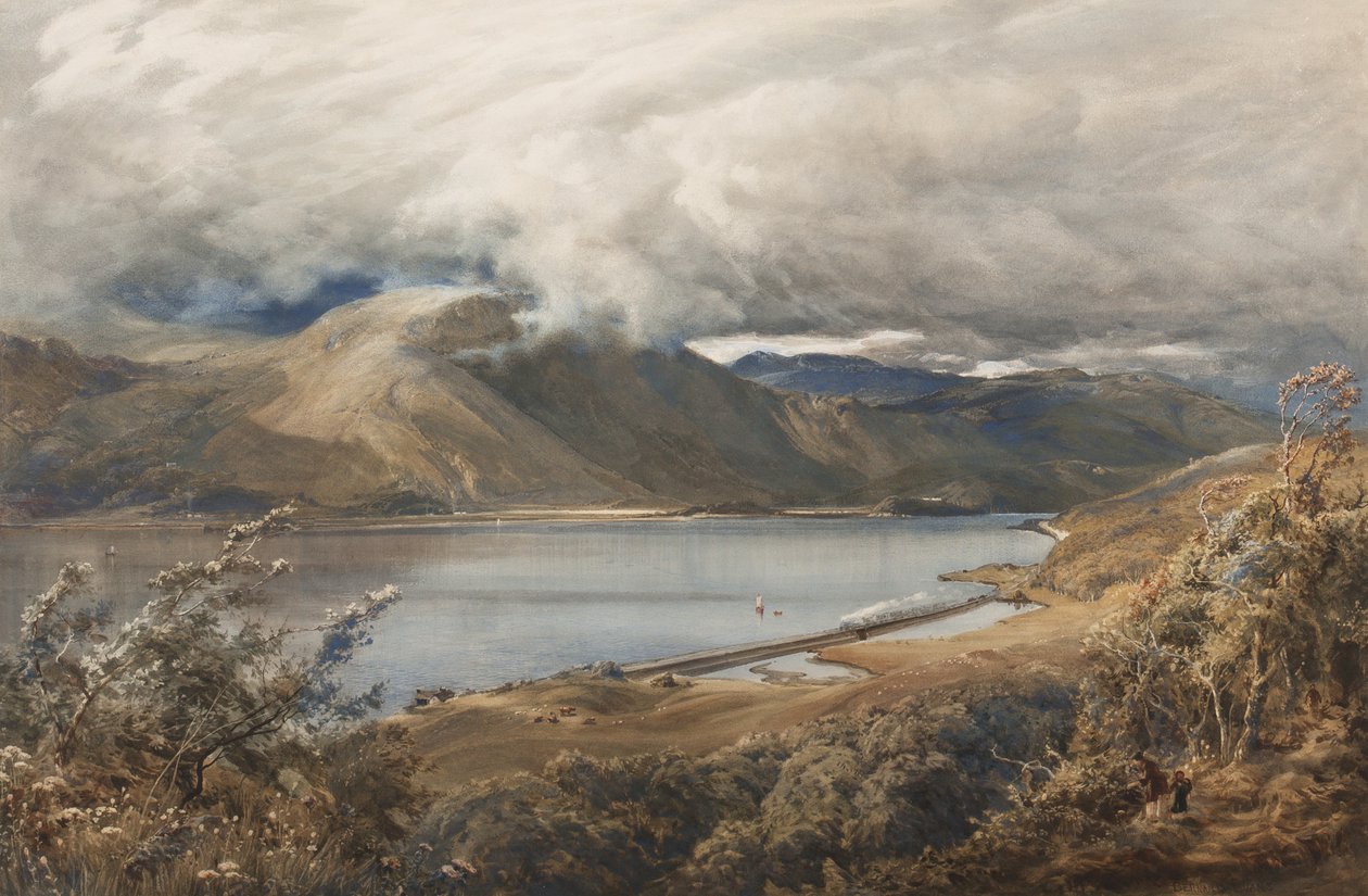 Nordwales, möglicherweise ein Abschnitt der Ffestiniog-Bahn von Bernard Walter Evans