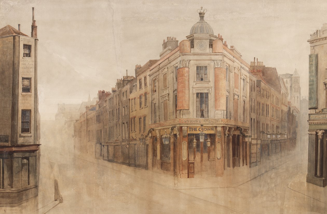 The Crown, Ecke Great White Lion Street, jetzt Mercer Street, und Monmouth Street, Seven Dials, London von Bernard Walter Evans