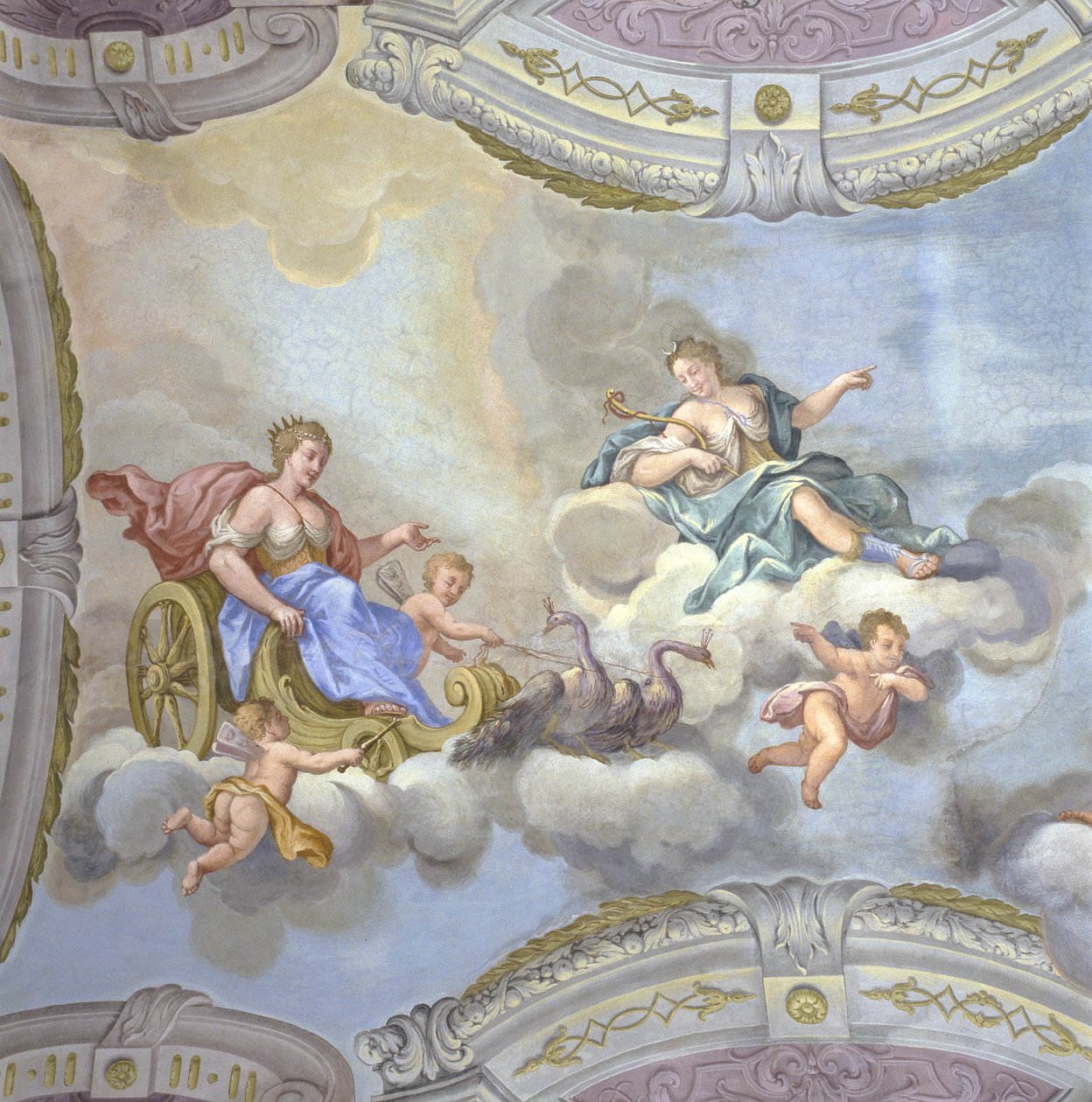Juno in einem Streitwagen, ca. 1760 von Bernardino and Galliari Galliari