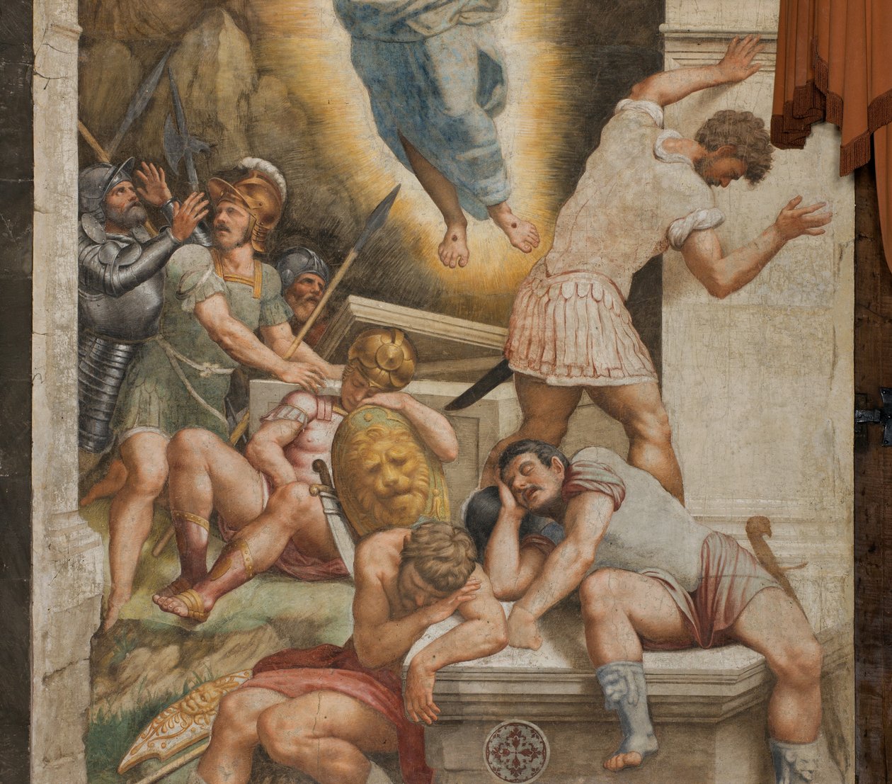 Counterfaccata, Bernardino Gatti, Auferstehung 1529 (Detail) von Bernardino Gatti