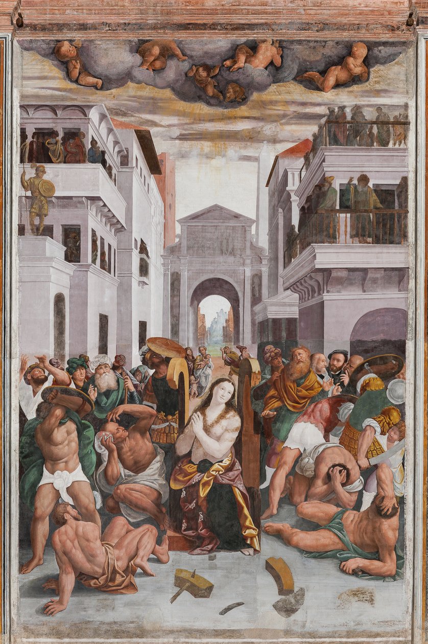 Detail des Martyriums der Heiligen Katharina von Bernardino Lanino