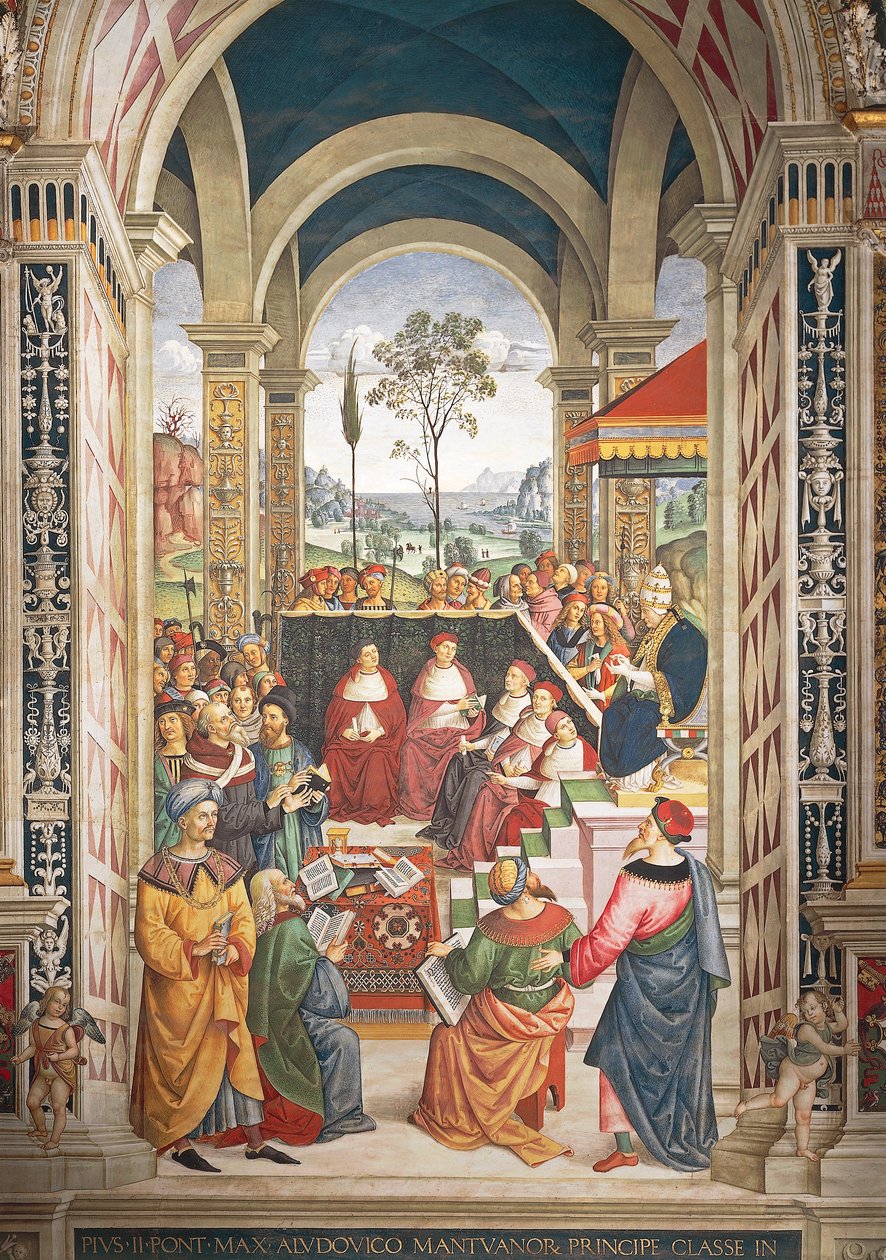Pius II in Mantua für den Kreuzzug gegen die Türken (Detail) von Bernardino di Betto Pinturicchio