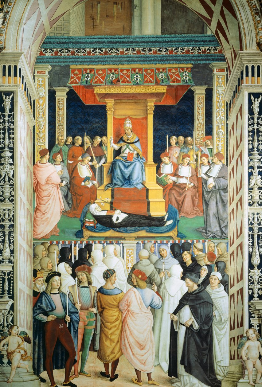 Pius II. kanonisiert die heilige Katharina von Siena im Jahr 1461 von Bernardino di Betto Pinturicchio