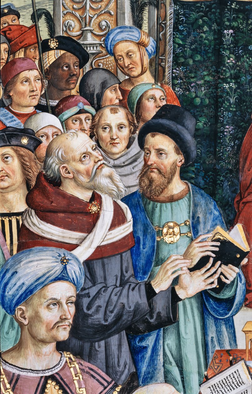 Piccolomini-Bibliothek, Südwestwand: „Pius II. leitet den Reichstag von Mantua, 1. Juni“ von Bernardino di Betto Pinturicchio