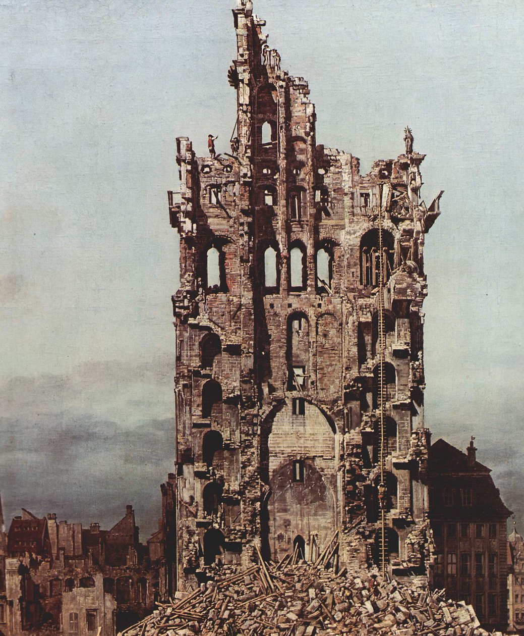 Ansicht von Dresden, die Ruine der Kreuzkirche, von Osten aus gesehen von Bernardo Bellotto
