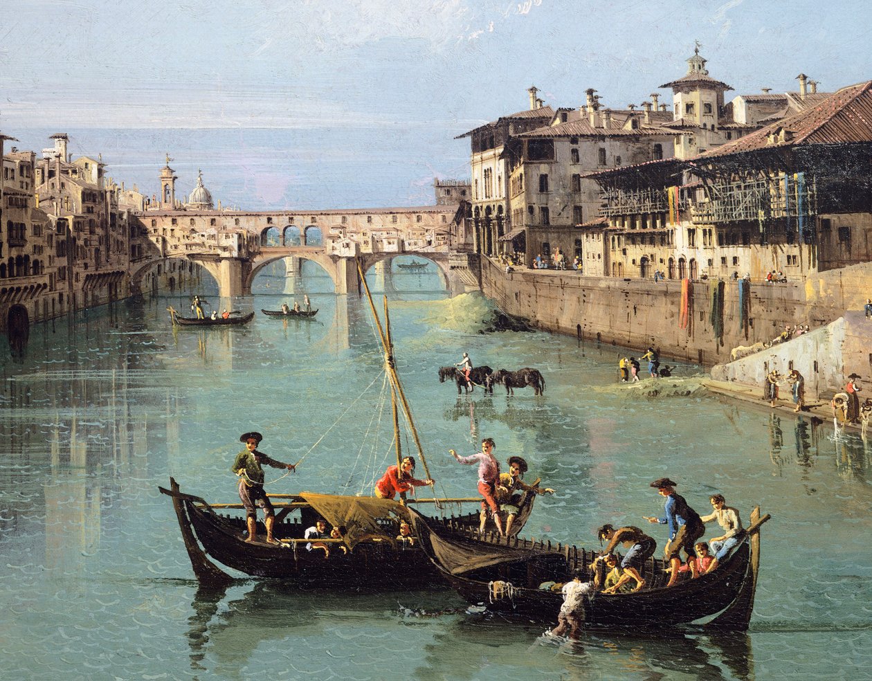 Arno und Ponte Vecchio in Florenz von Bernardo Bellotto