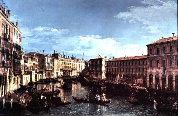 Canal Grande, Venedig, Blick nach Süden zur Rialtobrücke von Bernardo Bellotto