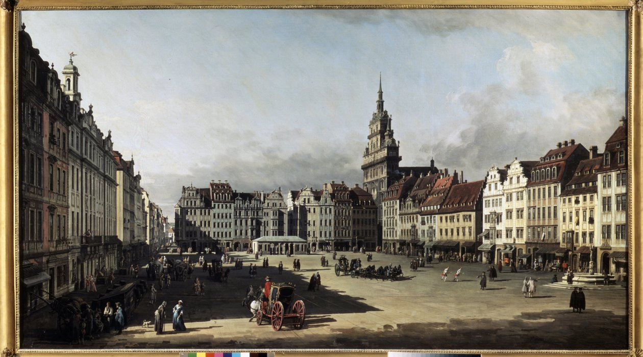 Der alte Marktplatz in Dresden von Bernardo Bellotto