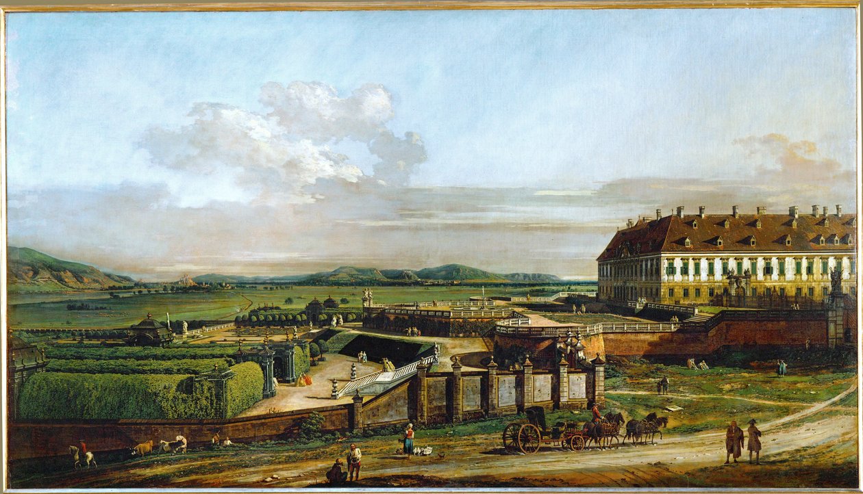 Schloss Schlosshof, Österreich, von Norden gesehen, erbaut von Prinz Eugen von Savoyen von Bernardo Bellotto
