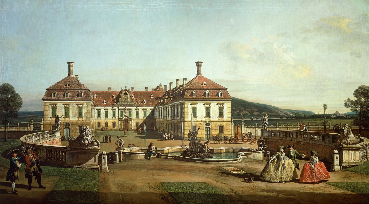 Das kaiserliche Schloss von Schlosshof von der Gartenseite von Bernardo Bellotto