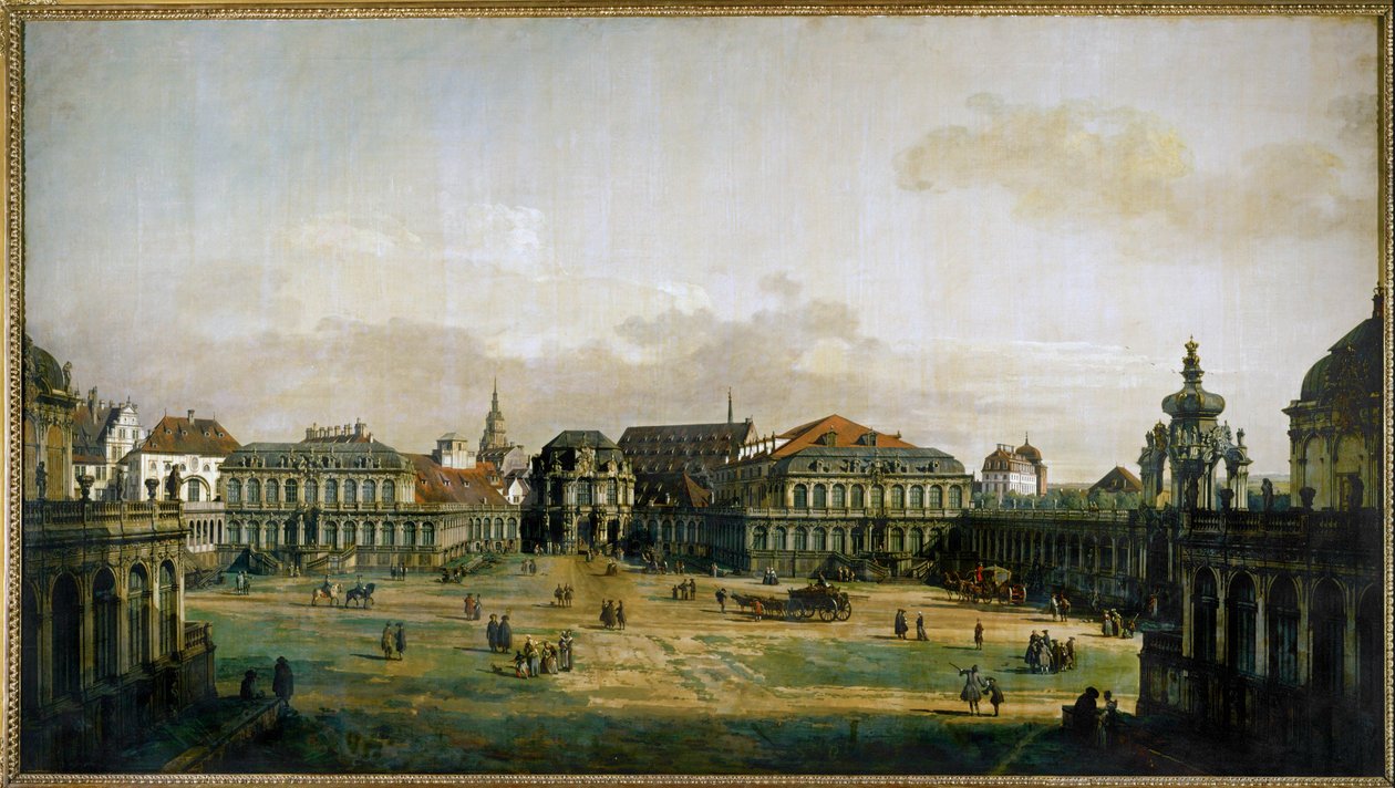 Der Zwingerhof in Dresden, Deutschland von Bernardo Bellotto