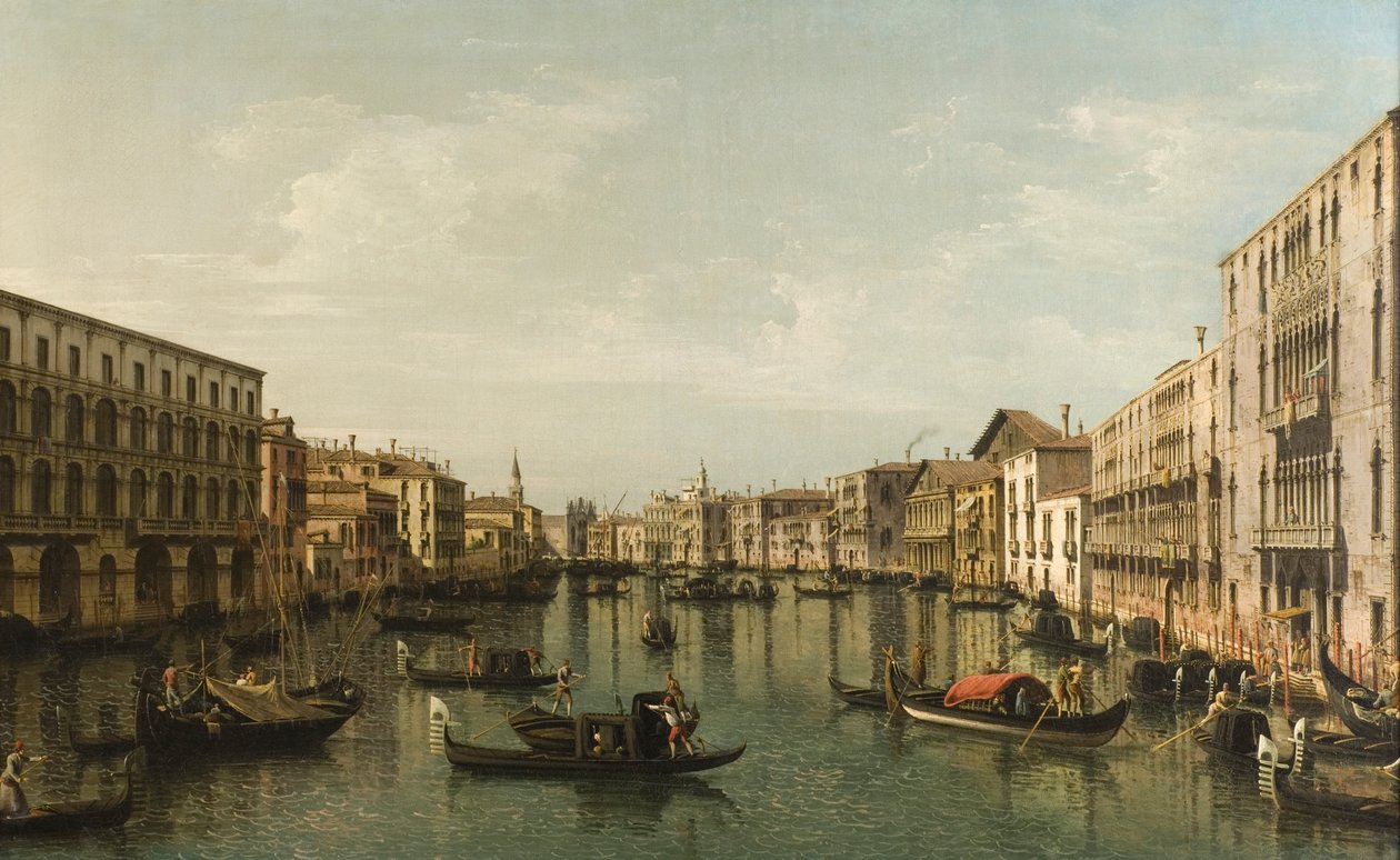 Blick auf den Canal Grande mit den Palazzi Foscari und Moro Lin von Bernardo Bellotto