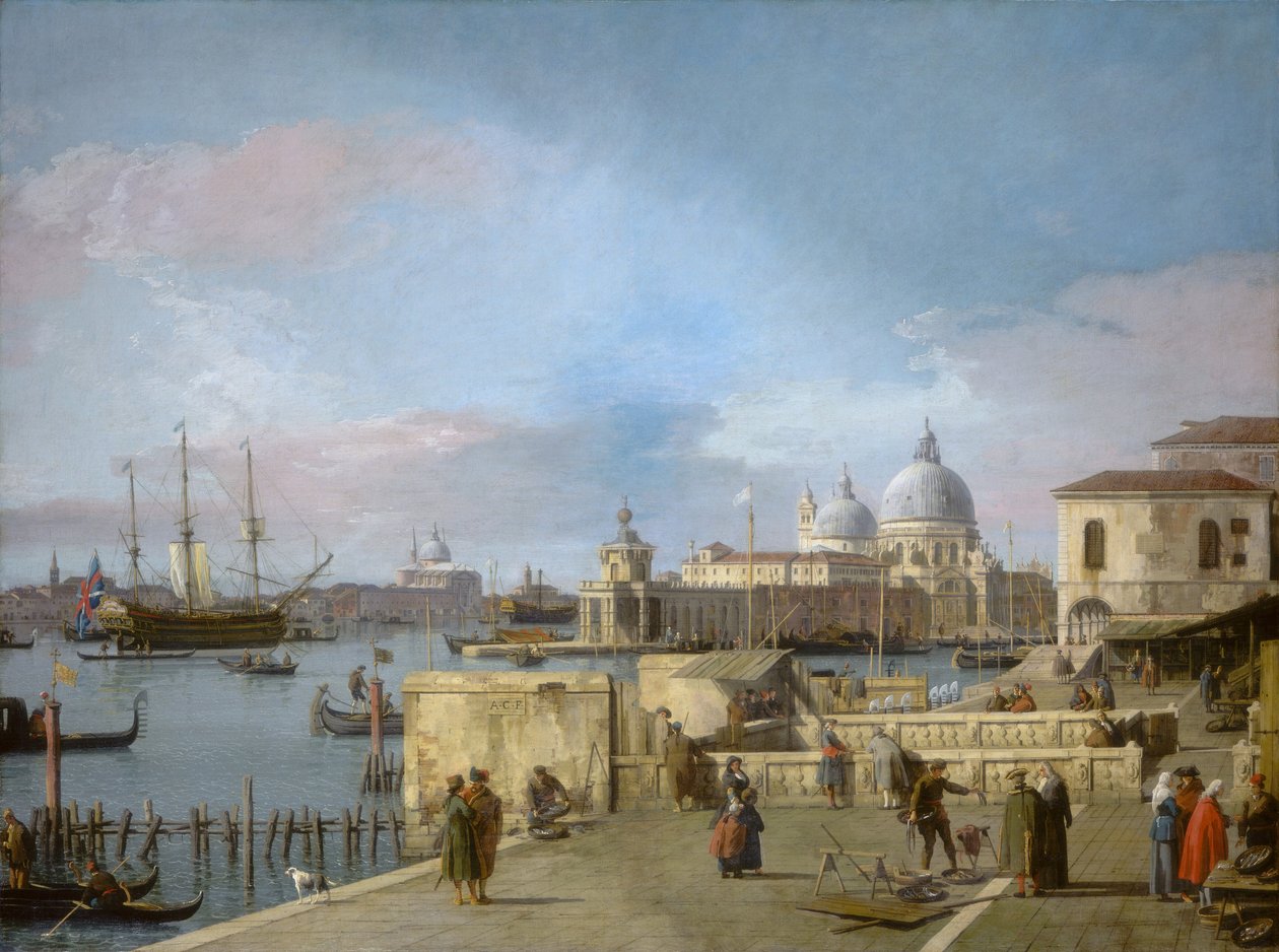 Eingang zum Canal Grande vom Molo, Venedig von Bernardo Belotto Canaletto