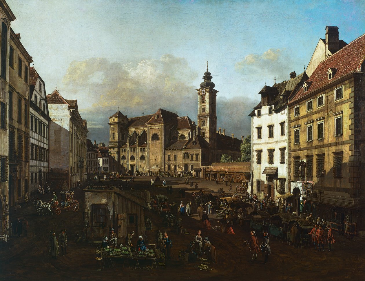 Freyung Platz von Südosten von Bernardo Belotto Canaletto