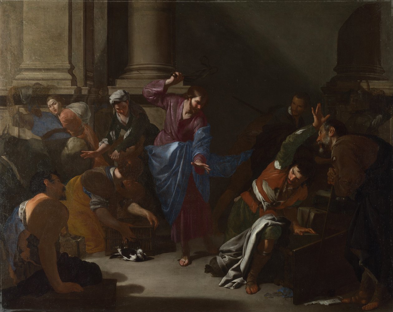 Christus vertreibt die Händler aus dem Tempel von Bernardo Cavallino