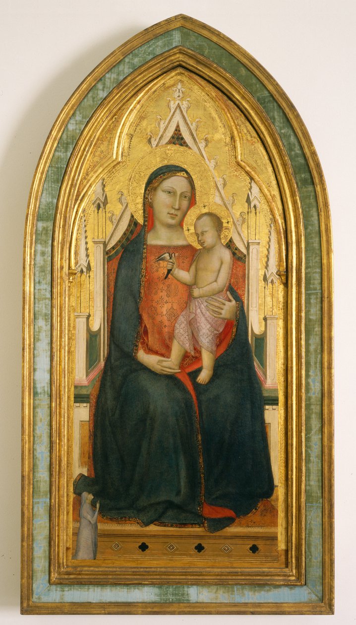 Jungfrau und Kind mit Stifter, späte 1340er von Bernardo Daddi