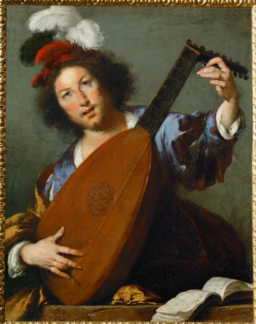 Ein Lautenspieler von Bernardo Strozzi