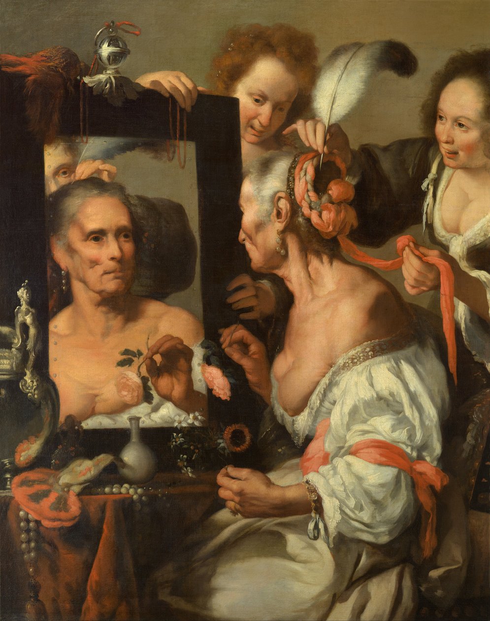 Allegorie der Vergänglichkeit (Alte Kokette) von Bernardo Strozzi