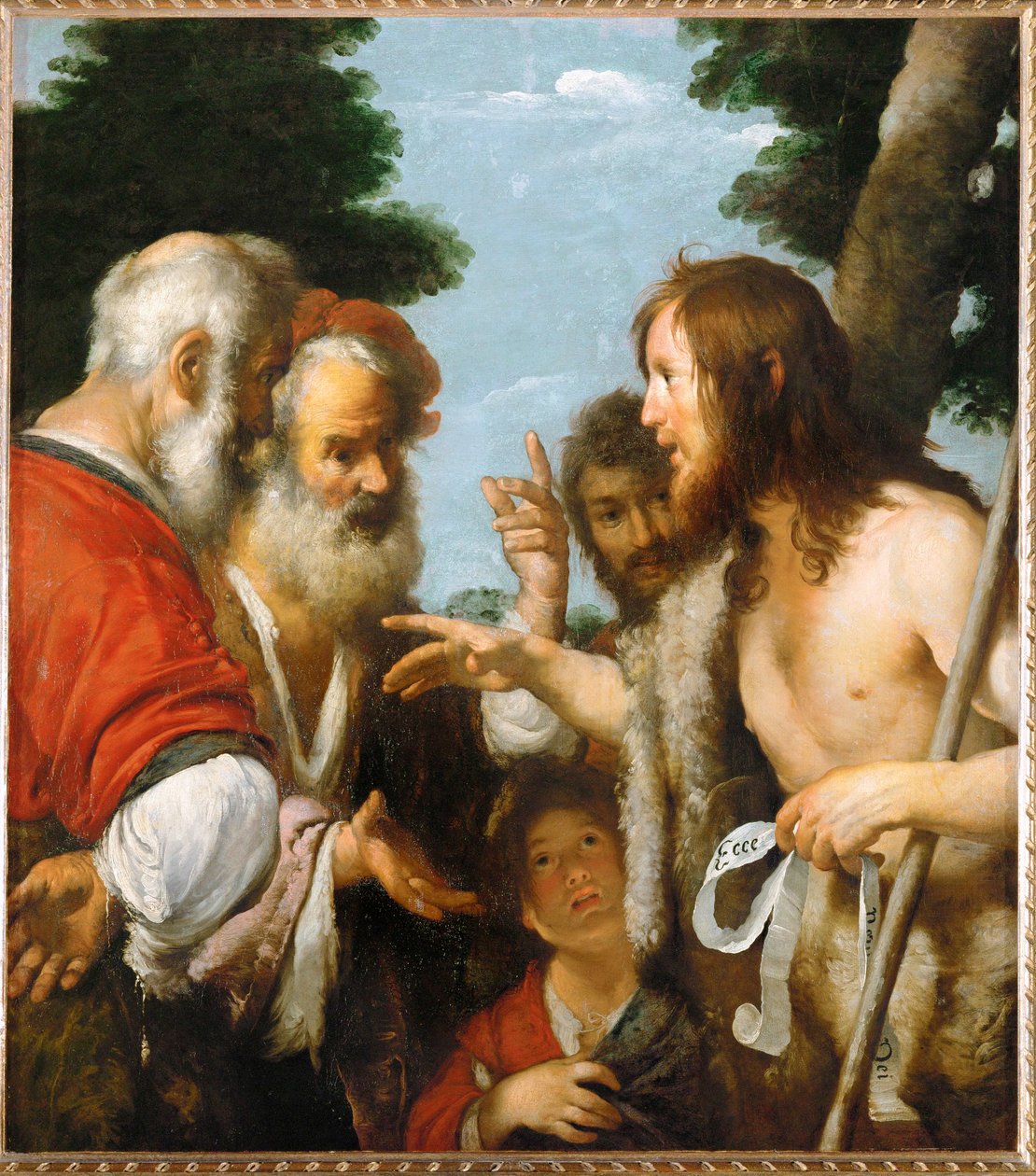 Johannes der Täufer erklärt seine Mission von Bernardo Strozzi