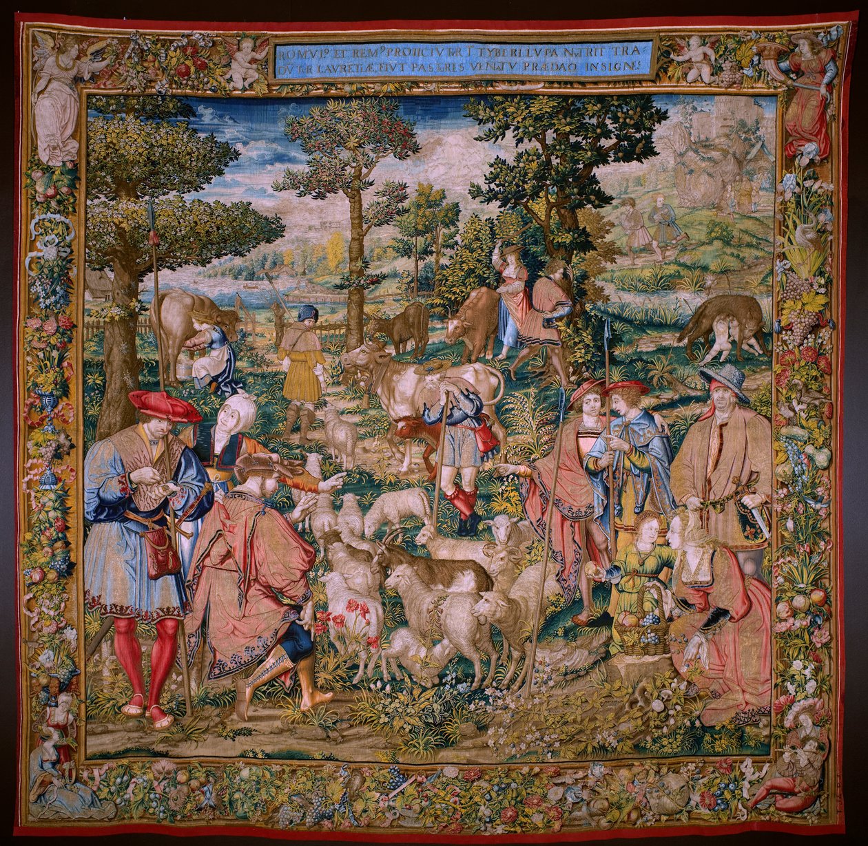 Die Gründung Roms: Faustulus trifft Romulus und Remus. von Bernart van (attr. to) Orley