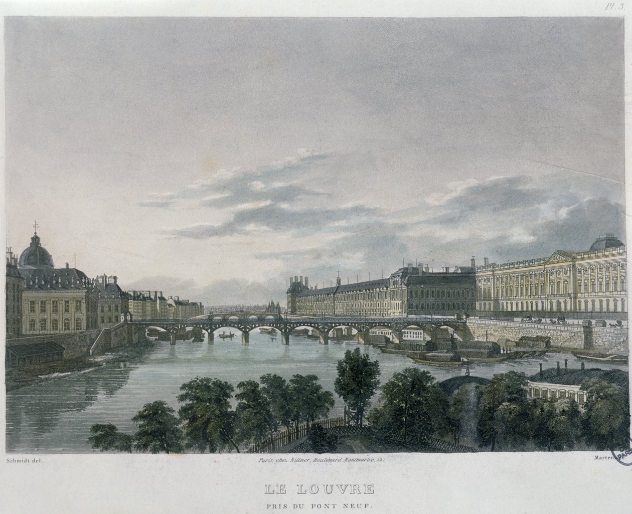 Die Pont oder Passerelle des Arts, Paris, 1832 von Bernhard Schmidt