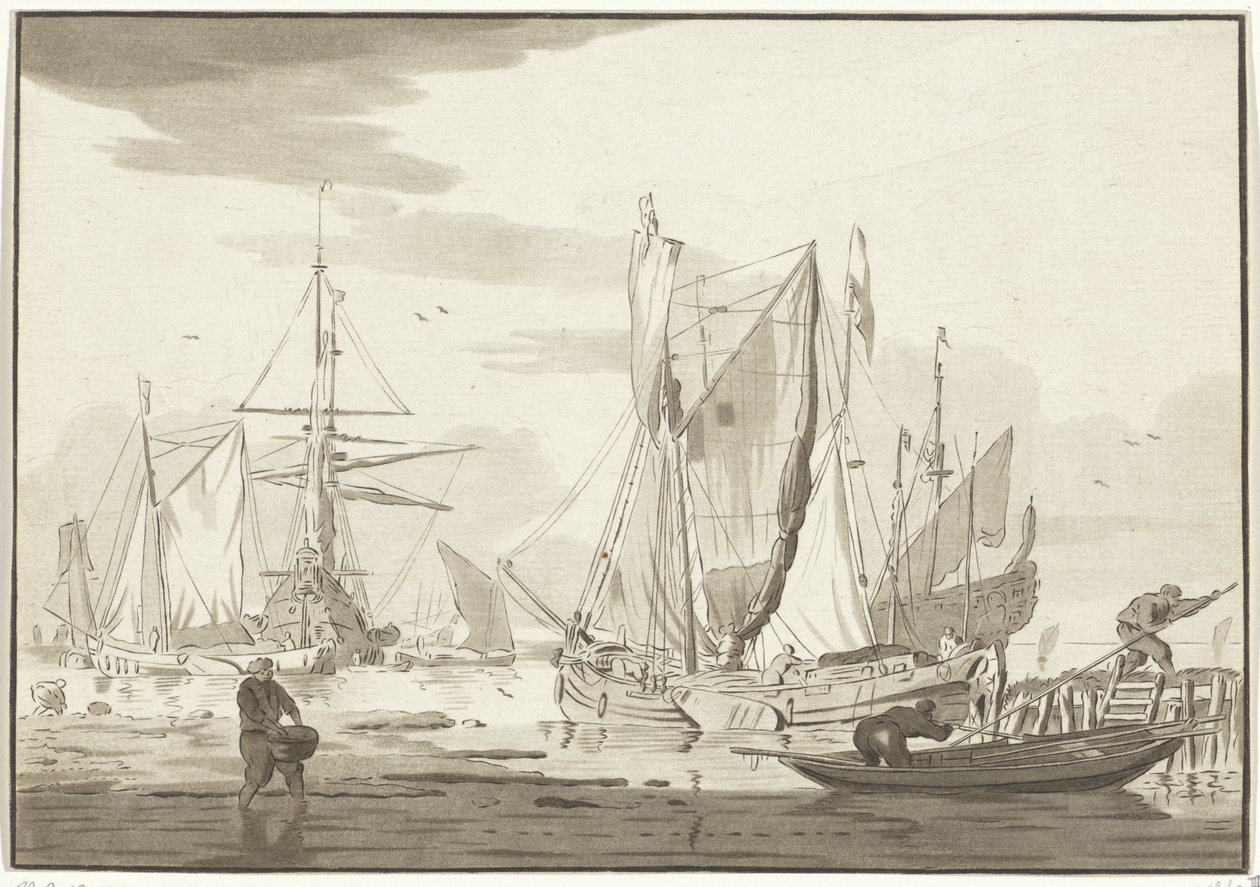 Entladen von vertäuten Schiffen von Bernhard Schreuder