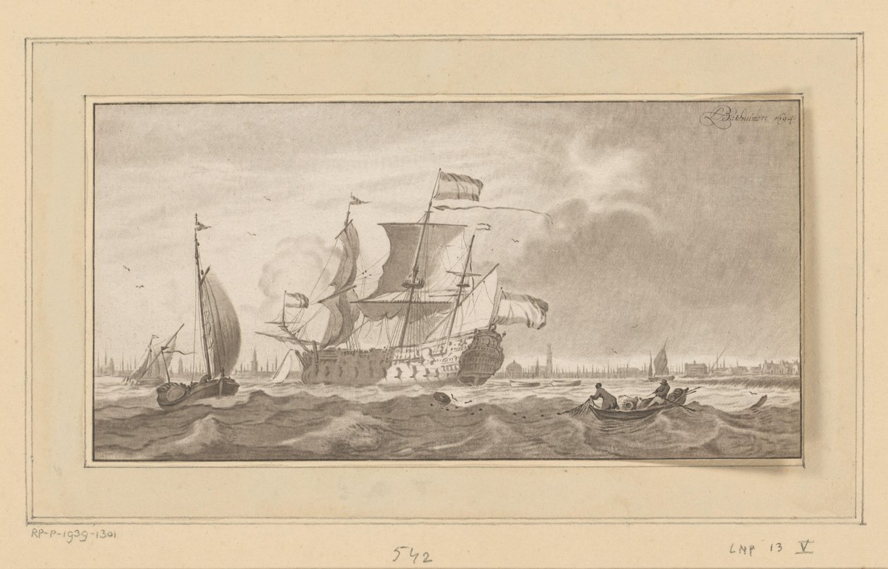 Kriegsschiff auf dem IJ von Bernhard Schreuder
