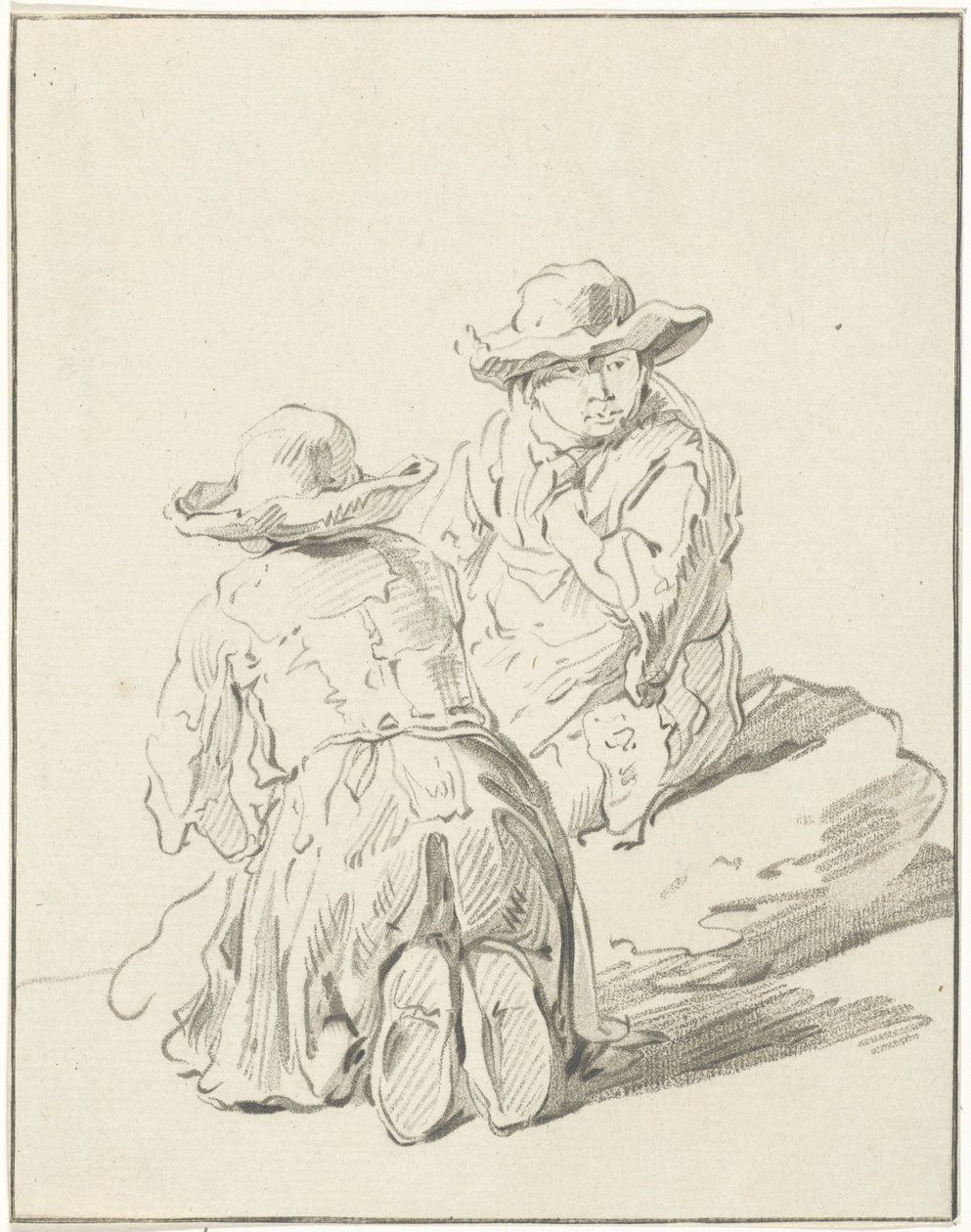 Zwei auf dem Boden sitzende Jungen von Bernhard Schreuder