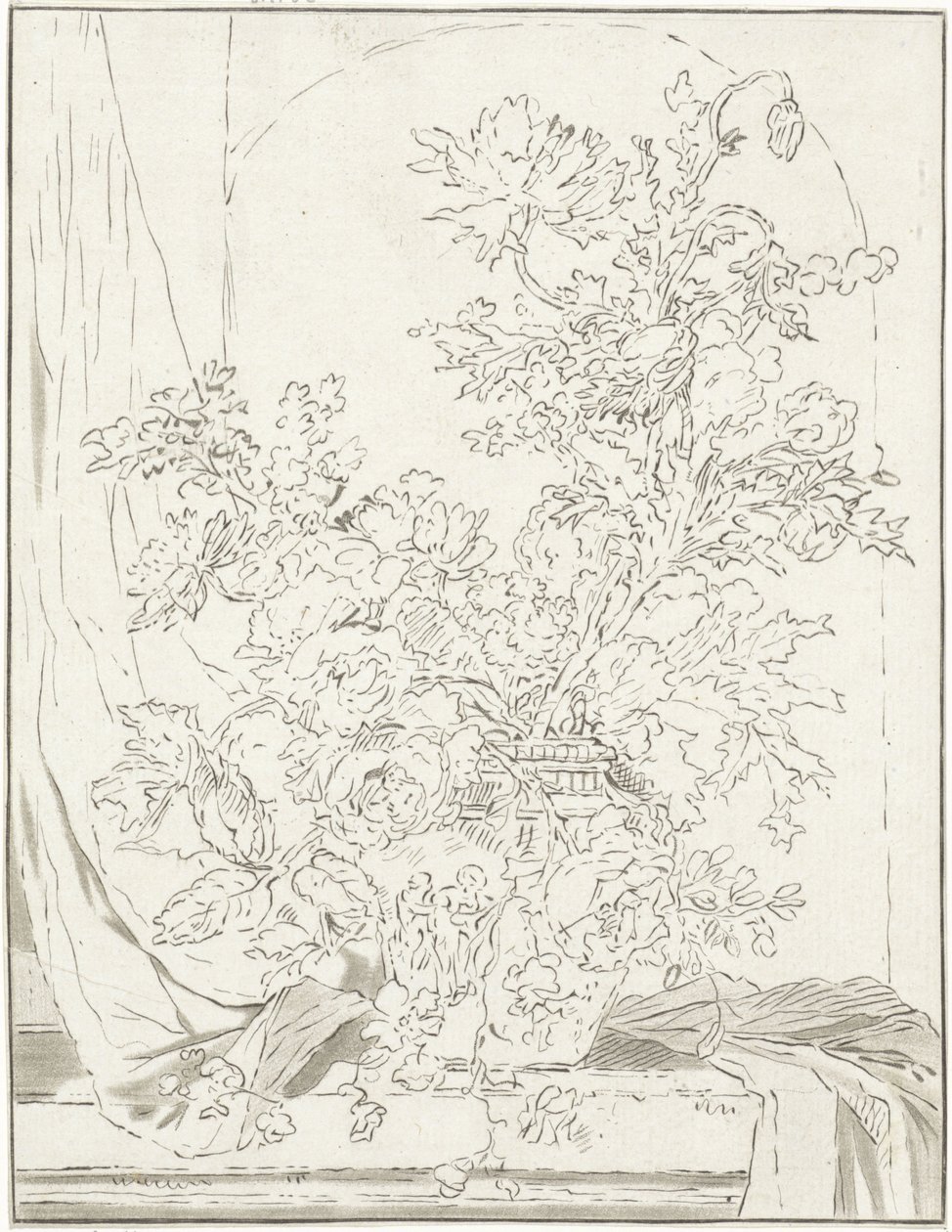 Vase mit Blumen vor einer Nische von Bernhard Schreuder